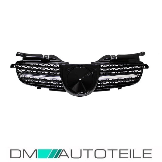 Kühlergrill Wabendesign Glanz Schwarz + Chromleiste passend für Mercedes SLK R170 98-04 im R171 Design