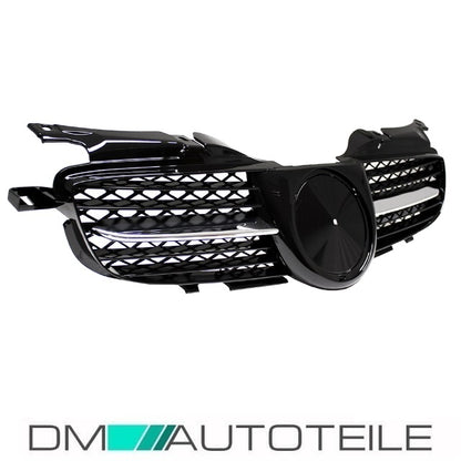 Kühlergrill Wabendesign Glanz Schwarz + Chromleiste passend für Mercedes SLK R170 98-04 im R171 Design