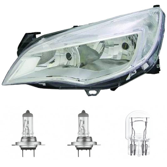Depo / TYC Scheinwerfer Hauptscheinwerfer Frontscheinwerfer links H7/H7 chrom mit Motor und Tagfahrlicht für Opel Astra J ...