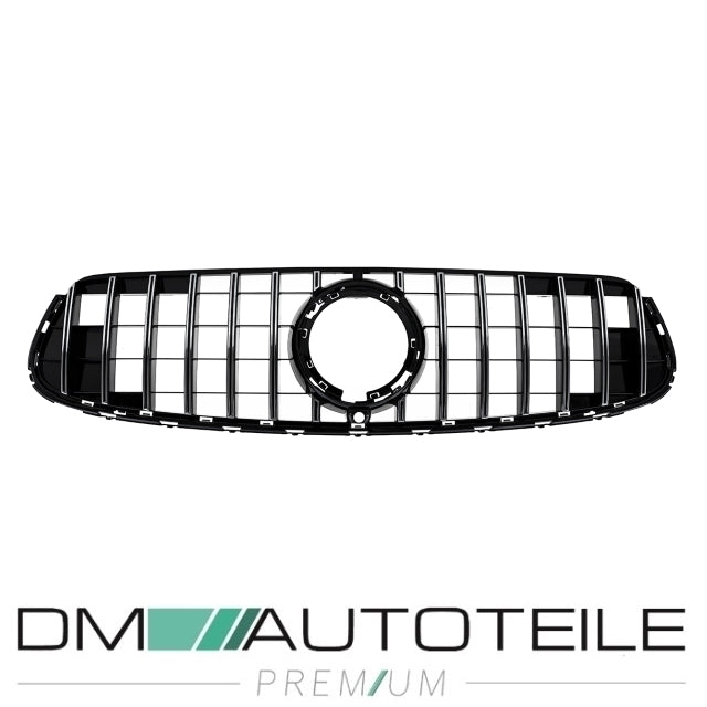 Sport Kühlergrill für Panamericana GT Schwarz Chrom passt für Mercedes GLC X253 Facelift nur AMG Line Bj ab 2019 aus ABS