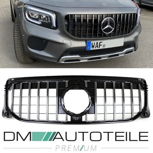 Sport-Kühlergrill für Panamericana GT Chrom Komplett passt für Mercedes GLB-Klasse X247 ab 2019 ohne AMG Line