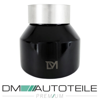DM Exklusive Design Set Edelstahl hochglanz schwarz Auspuffblende Ø 114mm+ Verbinder passt für Hyundai I30 N+ABE