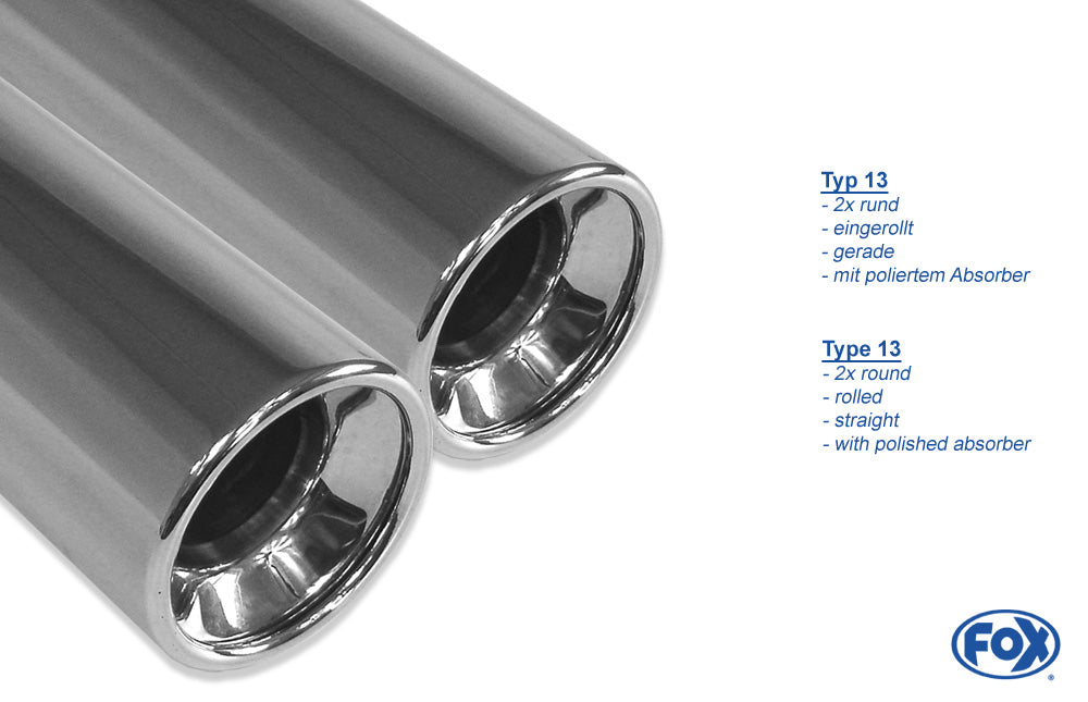 FOX Mercedes CLS W218 Endschalldämpfer rechts/links 63,5mm - 2x90 Typ 13 rechts/links