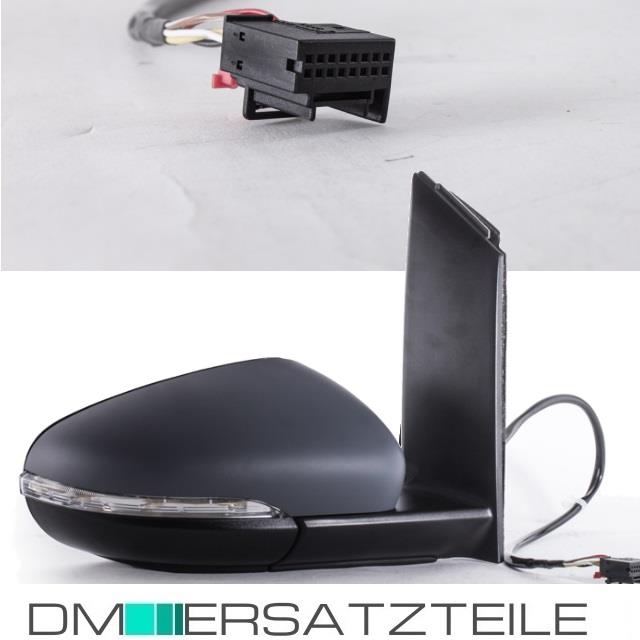 Außenspiegel 6-Pin Rechts grundiert elektrisch passt für VW Touran GP2 ab 2009