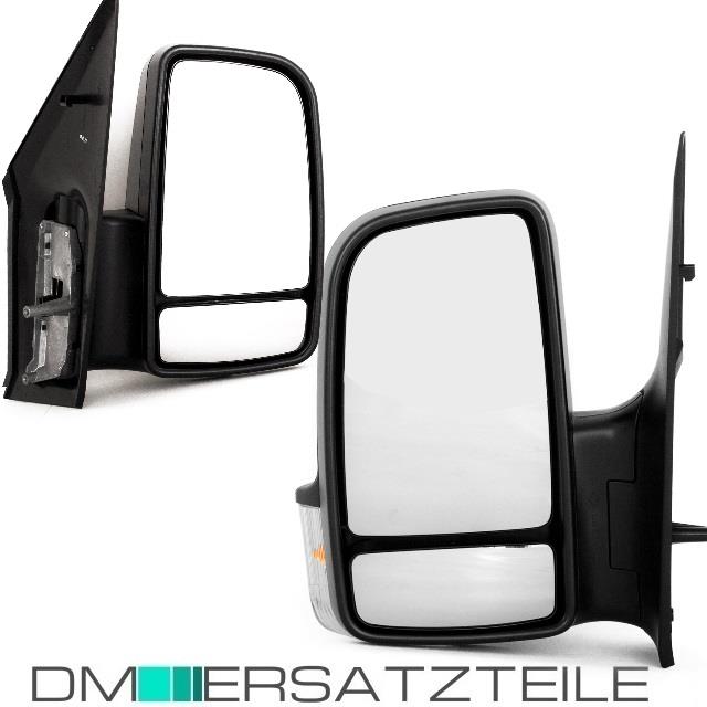 Set Mercedes Sprinter 906 VW Crafter Außenspiegel LI+RE Schwarz 06-10