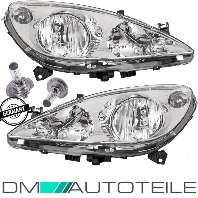 Set Peugeot 307 Scheinwerfer Links+Rechts Bj 01-05 Stellmotor H7/H1 +2x H7 Birnen