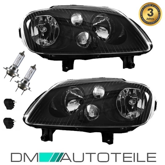 Scheinwerfer RECHTS & LINKS Schwarz + H7 passt für VW Caddy 04-10 Touran 03-06