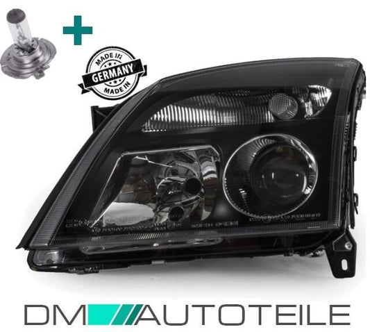 Set Opel Vectra C Signum Klarglas Scheinwerfer links Schwarz H7/H7 für LWR+H7 Birne