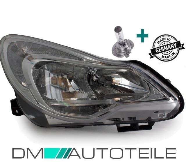 Set Opel Corsa D Scheinwerfer rechts Klarglas 11-14 Facelift + Tagfahrlicht H7/H1+Birne