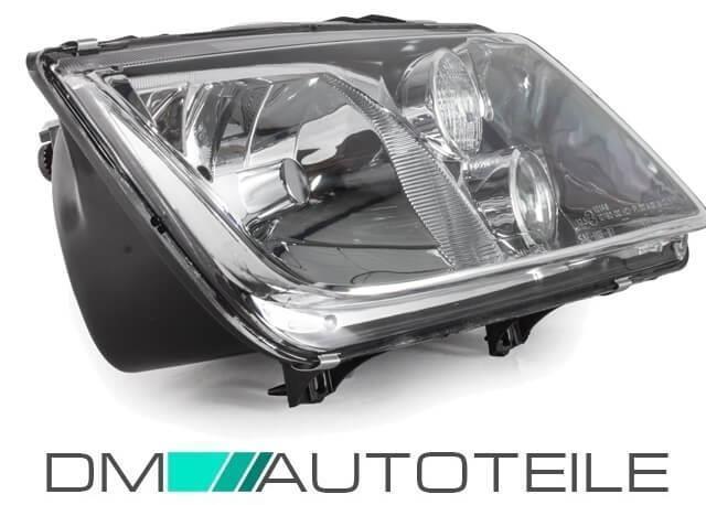 Scheinwerfer SET Klarglas Chrom H4/H3 mit Nebel + H4 Birnen passt für VW Bora 1J