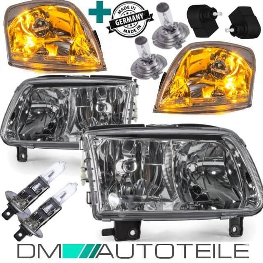 Scheinwerfer Klarglas SET Rechts Links + Blinker SET passt für VW Polo 6N2 99-01