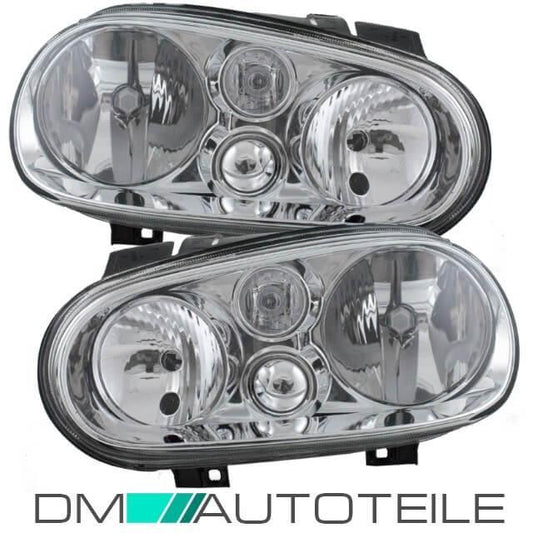 Scheinwerfer Rechts Links 97-06 Klarglas H7 Birnen passt für VW Golf 4 ab 97-06
