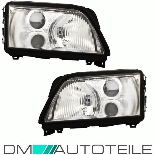 Set Audi A6 C4 Scheinwerfer Klarglas Chrom links & rechts H1/H1/H3 Bj 94-97 mit NSW