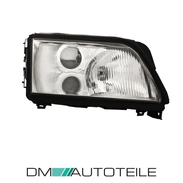 Set Audi A6 C4 Scheinwerfer Klarglas Chrom LI+RE H1/H1/H3 Bj 94-97 mit NSW +4x H1 Birnen