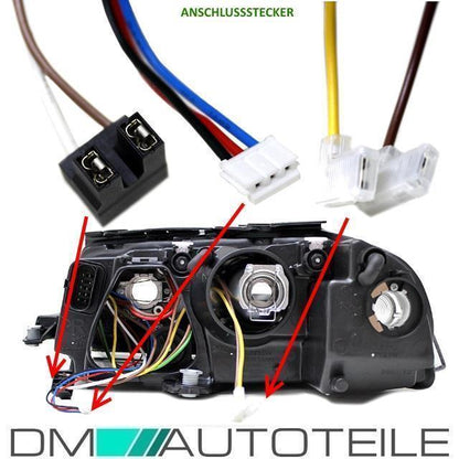Scheinwerfer SET für LWR H7/H7 + 4x Philips Birnen passt für Set VW Passat 3BG ab 2000-2005