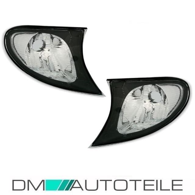 Scheinwerfer Schwarz Blinker SET+BIRNEN KOMPLETT passt für BMW E46 FACELIFT 01>