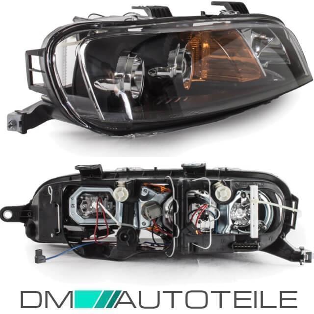 Set Fiat Punto 188 Scheinwerfer Rechts & Links 99-03 Schwarz H1/H1 +  Birnenpaket
