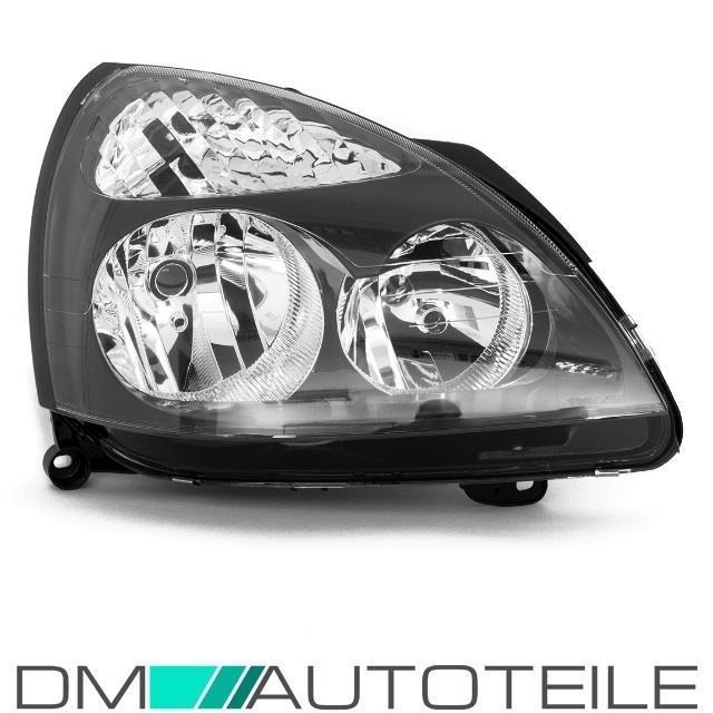 Set Renault Clio II PH2 Scheinwerfer rechts+links Schwarz Bj 01-05 H7/H1 + Birnen Komplett