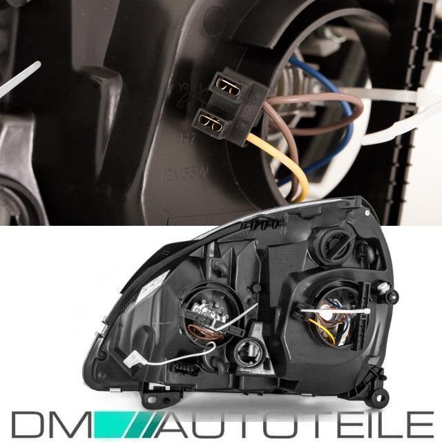 Set Renault Clio II PH2 Scheinwerfer rechts+links Schwarz Bj 01-05 H7/H1 + Birnen Komplett