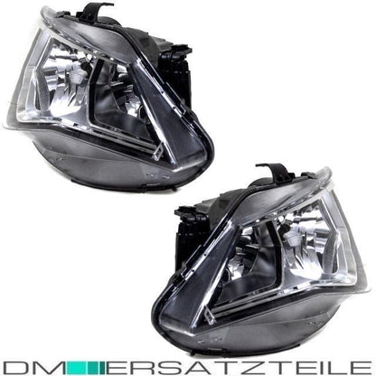 SET Seat Ibiza 6J Scheinwerfer Links+Rechts Klarglas Chrom Schwarz 12-15 + OSRAM Birnen Komplett SET