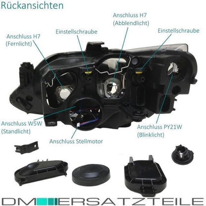 SET Seat Ibiza 6J Scheinwerfer Links+Rechts Klarglas Chrom Schwarz 12-15 + OSRAM Birnen Komplett SET