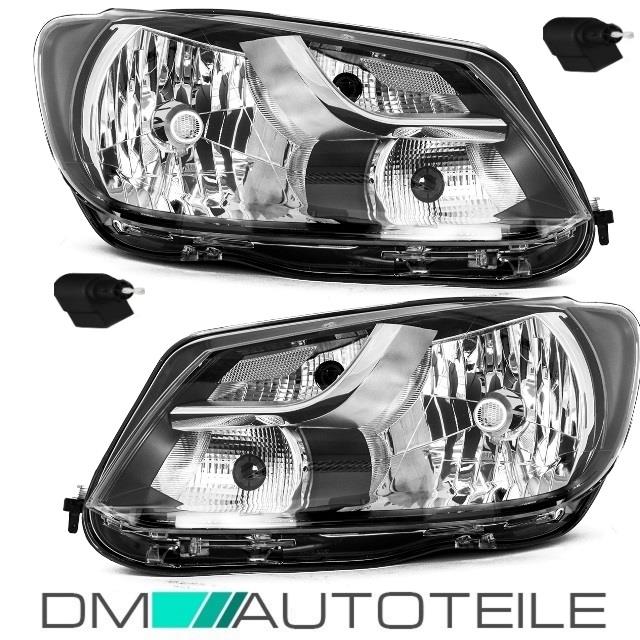 Scheinwerfer SET Schwarz H4 passt für VW Touran GP2 Facelift 1T3 Caddy 10-13