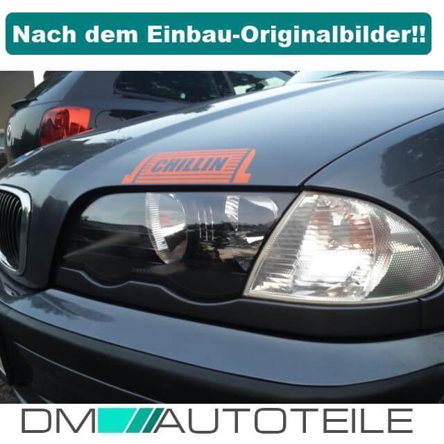 Set Scheinwerfer Re +Li 98-01 Schwarz Klar H7/H7 passt für BMW 3er E46 4/5 Türer