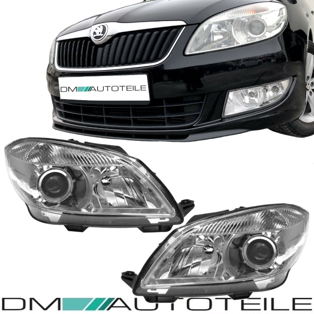 Set Skoda Fabia 5J Facelift Scheinwerfer SET Klarglas H7/H7 ab 2010-2014