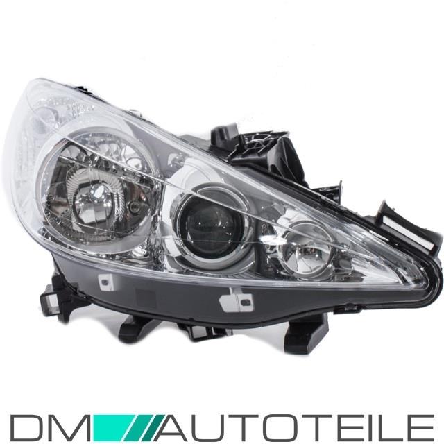 Set Peugeot 207 Scheinwerfer Klarglas Rechts & Links Bj 06-13 H7/H7/H1+Motor + Kurvenlicht +Birnen Set
