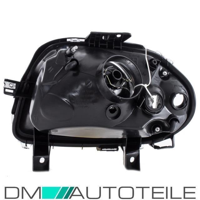 Set Renault Clio II 2 Scheinwerfer Rechts & Links Klarglas Schwarz H4 Bj 98-01