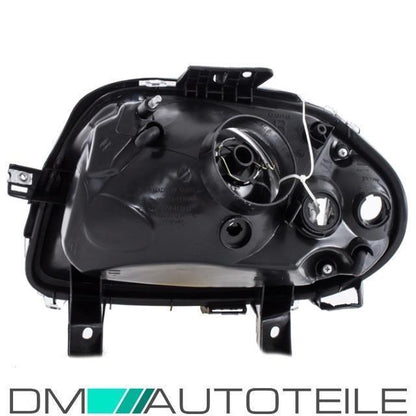 Set Renault Clio II 2 Scheinwerfer Rechts & Links Klarglas Schwarz H4 Bj 98-01