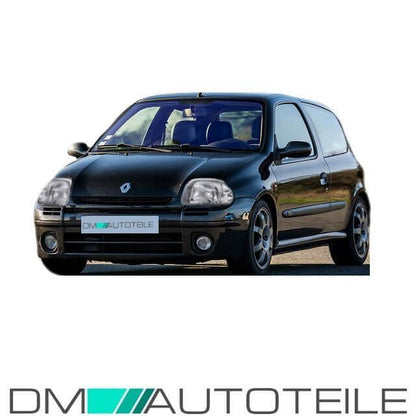 Set Renault Clio II 2 Scheinwerfer Rechts & Links Klarglas Schwarz H4 Bj 98-01