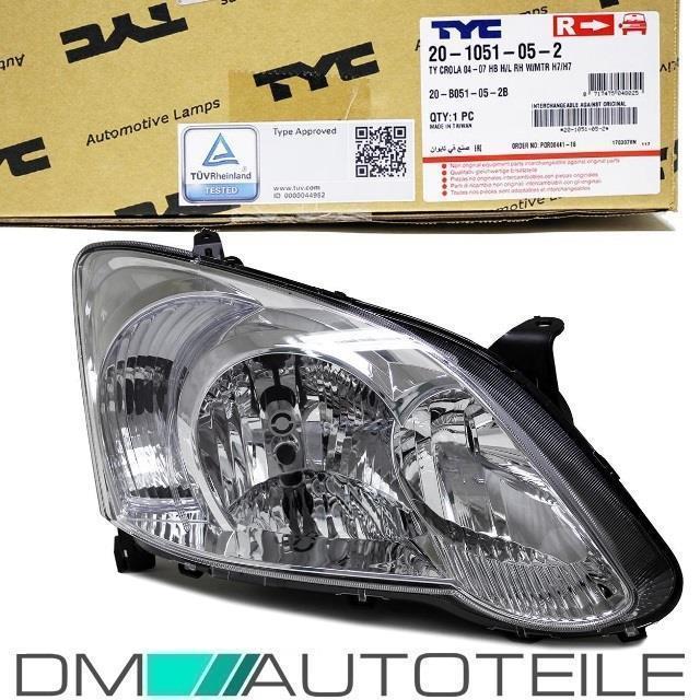 Set Toyota Corolla E12 Facelift Scheinwerfer Rechts & Links 04-07 H7/H7 + Motor für Valeo