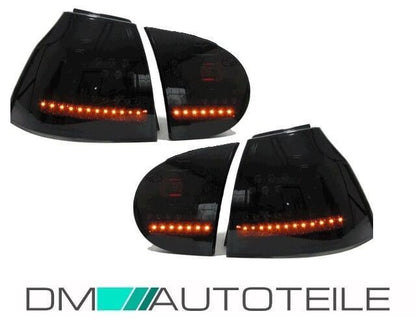 Scheinwerfer SET SCHWARZ Komplett SET + VOLL LED Rückleuchten passt für Golf 5