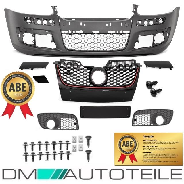 STOßSTANGE Vorne SET + GITTER + ZUBEHÖR KOMPLETT + ABE für VW Golf 5 V UMBAU GTI