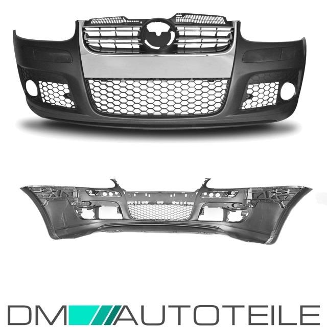 Sport Stoßstange Vorne + Design GT Frontgrill Chrom passt für VW Golf 5 03-08
