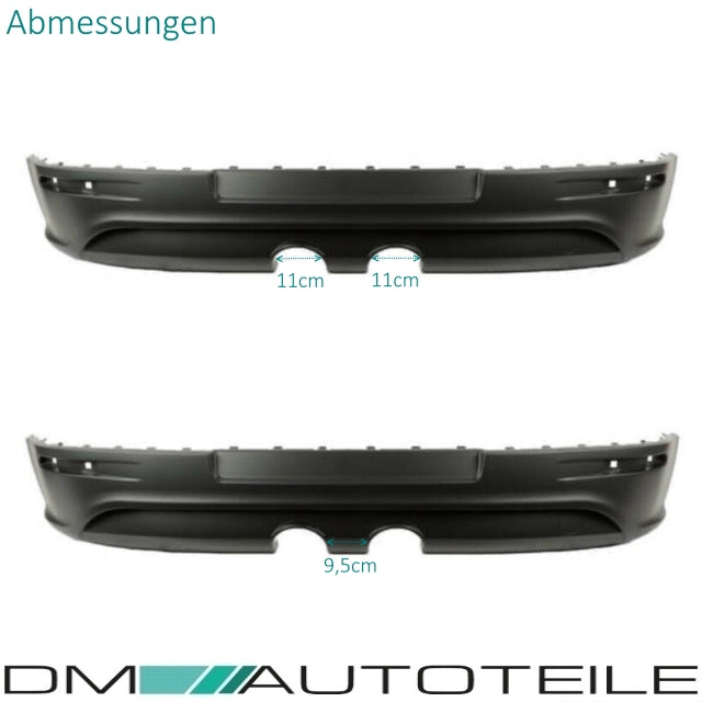 Diffusor hinten Heck 2-Rohr mittig + ABE GUTACHTEN passt für VW Golf 5 ab 03-08