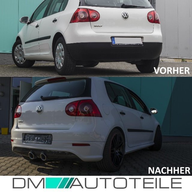 Diffusor hinten Heck 2-Rohr mittig + ABE GUTACHTEN passt für VW Golf 5 ab 03-08