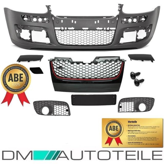 Front Stoßstange Wabengitter ohne Emblem + ZUBEHÖR + ABE passt für VW Golf 5