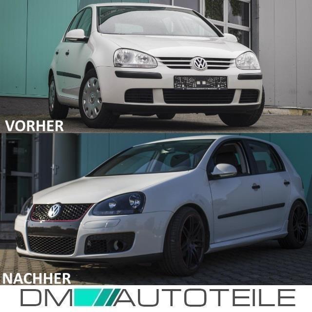 Scheinwerfer Set Schwarz +4x H7 Birnen H7/H7 passt für VW Golf 5 GTI