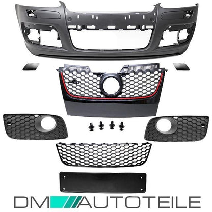 Front Stoßstange Vorne + Wabengrill Schwarz + Gitter geschlossen für VW Golf 5
