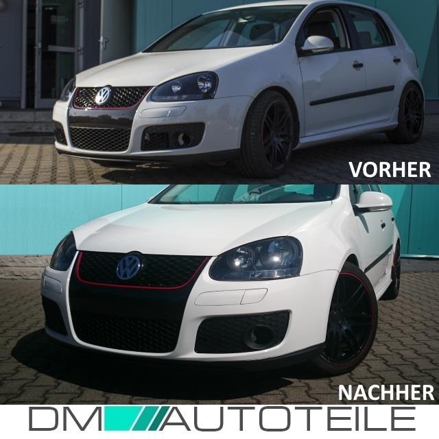 Front Stoßstange Vorne + Wabengrill Schwarz + Gitter geschlossen für VW Golf 5