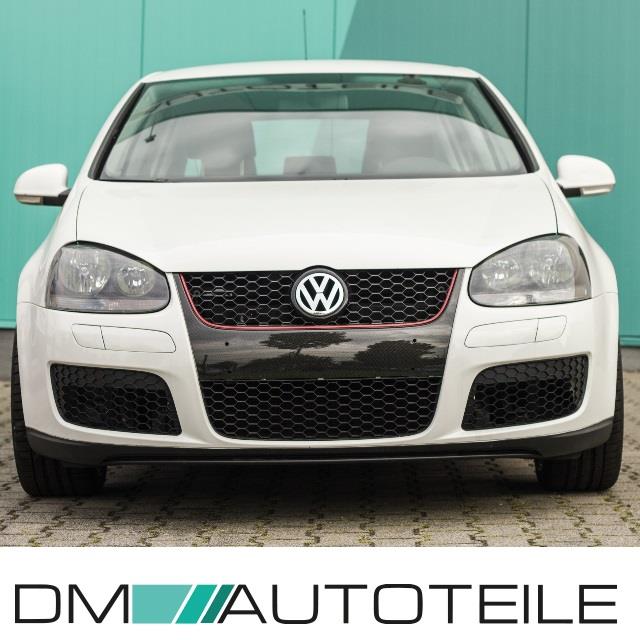 Stoßstange Vorne + Wabengrill Schwarz + Gitter ohne Nebel für Golf 5 GTI Umbau