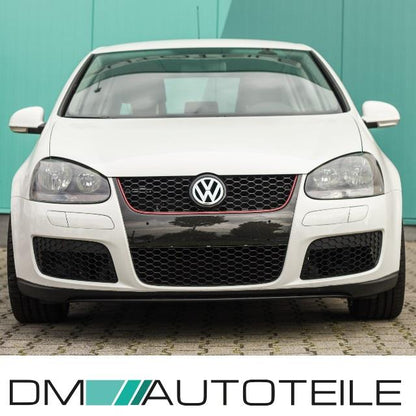 Stoßstange Vorne + Wabengrill Schwarz + Gitter ohne Nebel für Golf 5 GTI Umbau