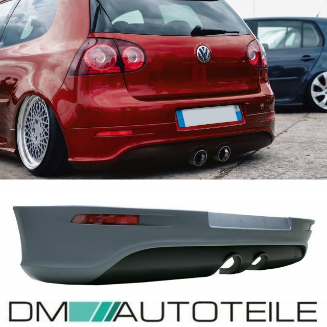 Heck Diffusor Stoßstangeneinsatz + Hitzeblech + Reflektoren für VW Golf 5 V R32