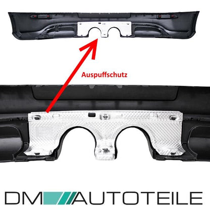 Heck Diffusor Stoßstangeneinsatz + Hitzeblech + Reflektoren für VW Golf 5 V R32