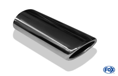 FOX Anschweißendrohr Typ 32 86x54 mm / Länge: 200 mm / oval / eingerollt / 29° abgeschrägt / ohne Absorber