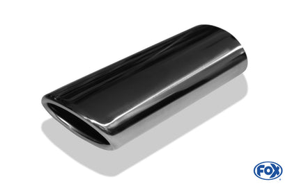 FOX Anschweißendrohr Typ 32 86x54 mm / Länge: 200 mm / oval / eingerollt / 29° abgeschrägt / ohne Absorber