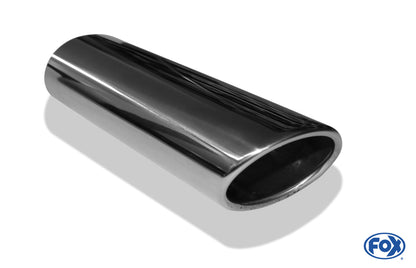 FOX Anschweißendrohr Typ 32 106x71 mm / Länge: 300 mm - oval / eingerollt / 15° abgeschrägt / ohne Absorber