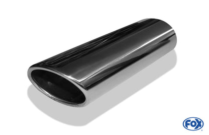 FOX Anschweißendrohr Typ 32 106x71 mm / Länge: 300 mm - oval / eingerollt / 15° abgeschrägt / ohne Absorber
